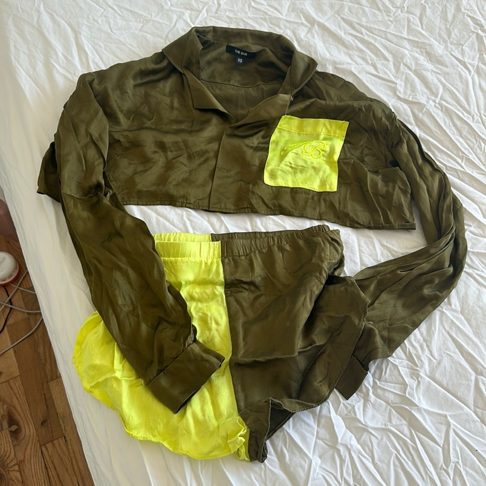 The Bar Pajama Monogram Pocket Set